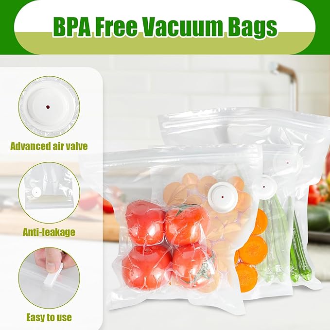 Handheld Vacuum Sealer, Compact Food Vacuum Sealer with 30 Reusable Vacuum Bags, Portable Rechargeable Food Saver for 5X Longer Freshness, with Visible Water Tank