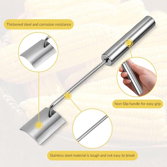 Long Handle Stainless Steel Corn Cob Stripper,Corn Cob Thresher,Corn Peeler,Corn Stripper,Corn Thresher,Corn Scraper (Style-B)