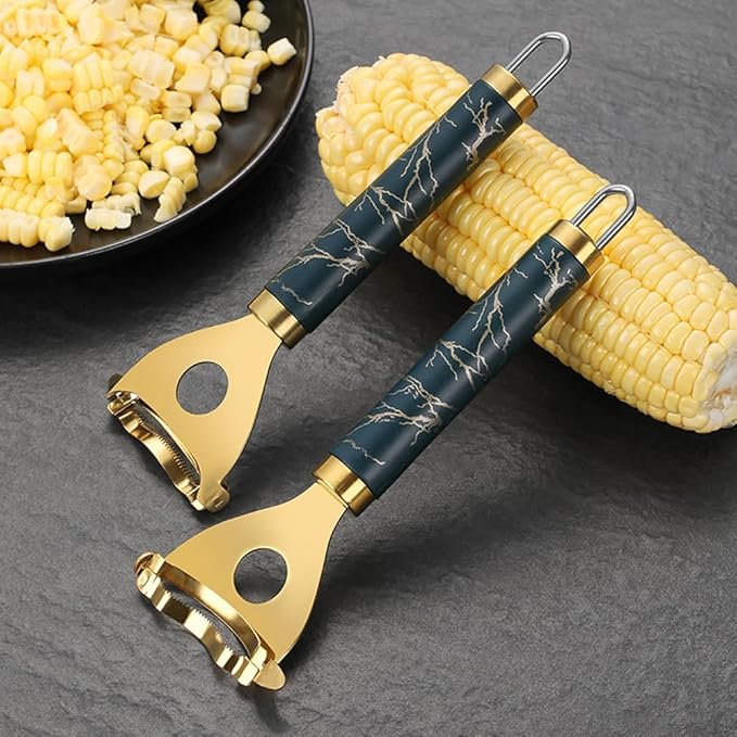 Latest Corn Peeler | Long-Handle Stainless Steel Kernel Remover | Fast, Labor-Saving & Safe | Easy-Clean Tool for Home, Restaurants & BBQs (CK-A(2Pcs))