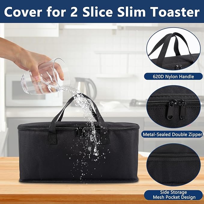 Carrying Bag for Bella 2 Slice Slim Toaster,Heat-Resistant Waterproof Heavy Protection Cover Bags with Handle,Aluminum Foil Lining,for Bella 2 Slice Slim Toaster Women/Mother's Day Gift