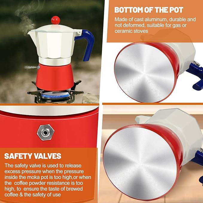 12 Cup Aluminum Espresso Stovetop Moka Pot Express Coffee Maker Percolator Italian Classic Mocha Coffee Machine for Italian and Cuban Cafe Brewing for Home & Camping 600ml 20oz