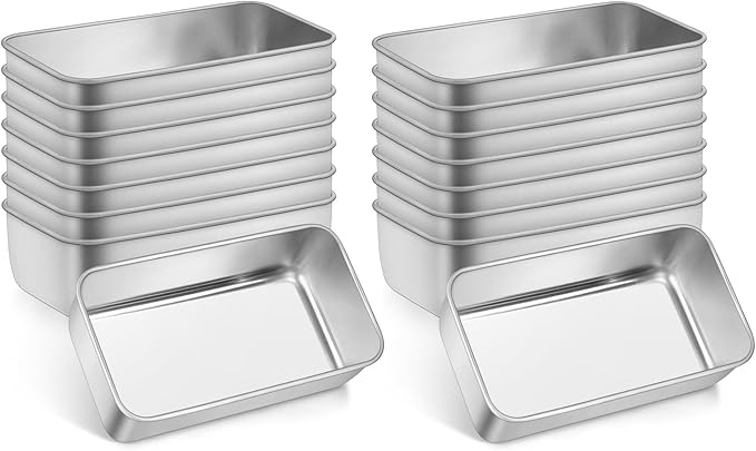Leonyo 16 Pack Loaf Pans for Baking Bread, 9x5IN Stainless Steel Loaf Pans Set for Homemade Bread, Meatloaf, Bananas, Brownies, Lasagnas, Dishwasher Oven Safe