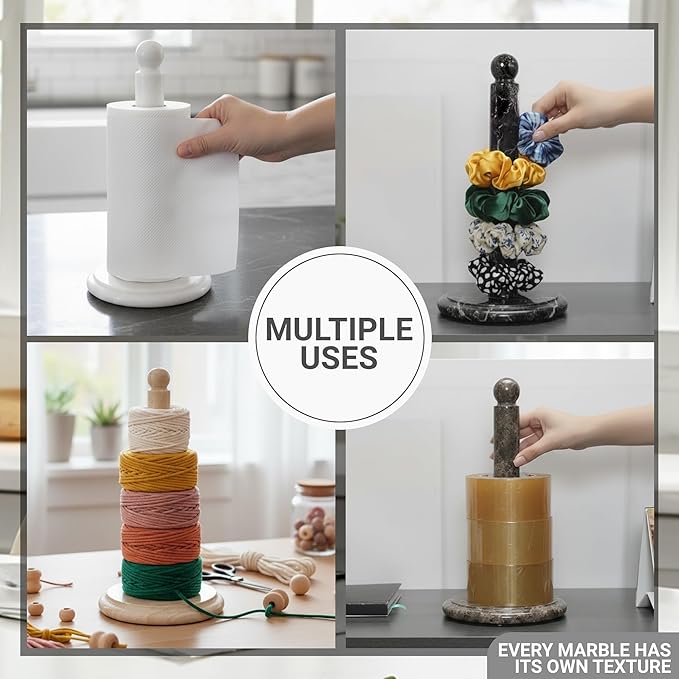 Paper Towel Holders Handmade Marble Paper Napkin Dish Towel Holder - Towel Kitchen Storage Roll Paper Towel Holder Stand - Towel Storage Organizer, Oceanic