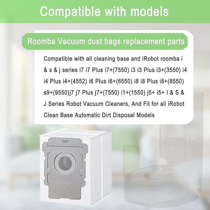 22 Pack Vacuum Bags Compatible with iRobot Roomba i7 i7+ i3 i3+ i8 i8+ j5+ i5+ i4 i4+ i1+ i6 i6+ j5+ j7 j7+ s9 s9 Plus Bags Automatic Dirt Disposal Bags