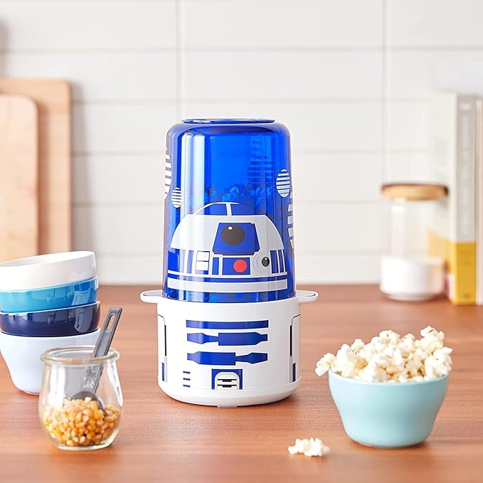 Star Wars R2-D2 Stir Popcorn Popper from Select Brands - Countertop Machine with Non-Skid Feet & Nonstick Surface - Home Kitchen Appliance for Popcorn - Electric Maker with Kernel Scoop & Oil Spoon