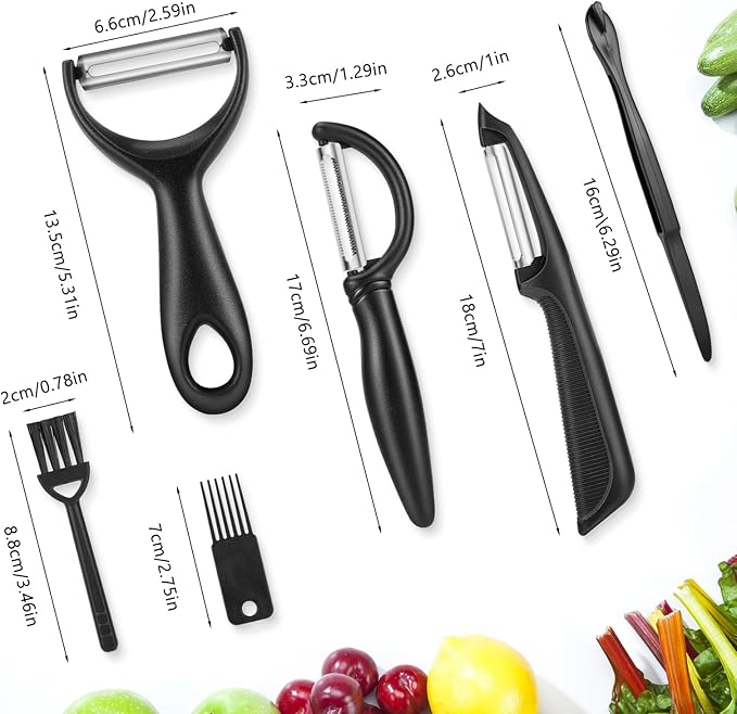 Senbowe Upgrade Potato Peeler for Kitchen, 6PCS Stainless Steel Vegetable Peeler, I and Y Veggie Food Peeler for Apple Fruit Carrot Zucchini Cucumber,Good Grip Makes Peeling Very Easy