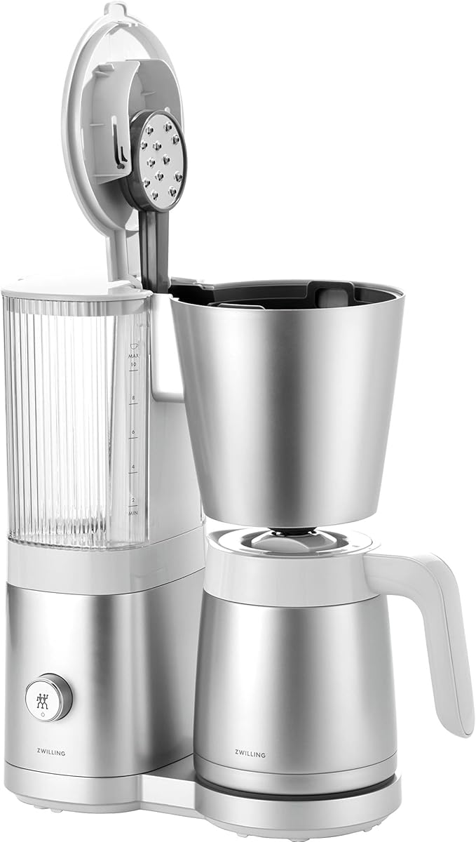 ZWILLING Enfinigy Drip Coffee Maker with Thermo Carafe 10 Cup, Awarded the SCA Golden Cup Standard, Silver