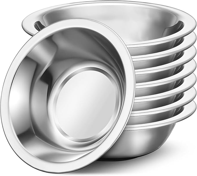 304(18/8) Stainless Steel Mixing Bowls for Kitchen, 8 Pack 7.8" 28.89 fl.oz Metal Mixing Bowls Set Stackable for Baking Serving Cooking Food Prep Storage Dishwasher Safe Lightweight