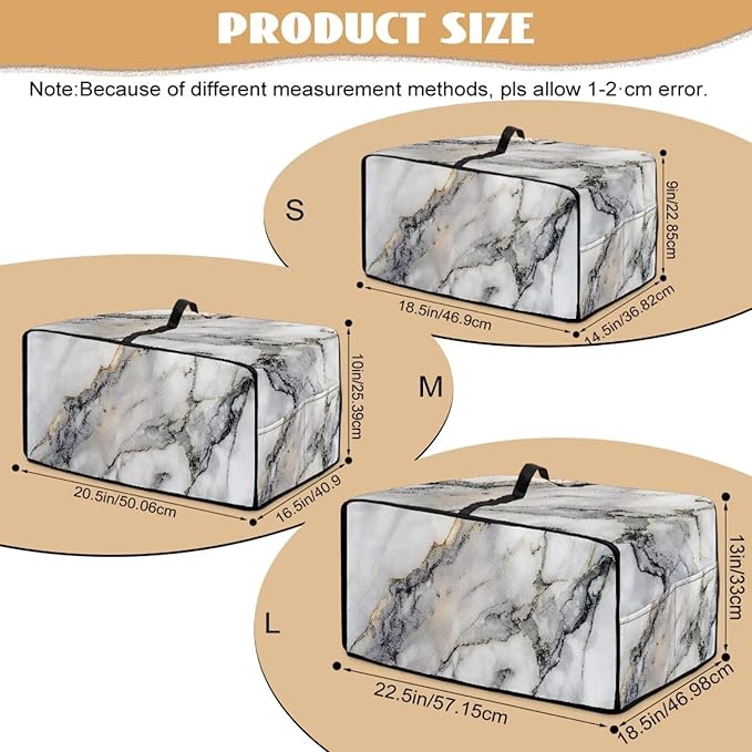 Toaster Oven Dust Cover Washable Fabric Convection Oven Cover Protector Compatible with Various Small Kitchen Appliances, S, Gray White Marble