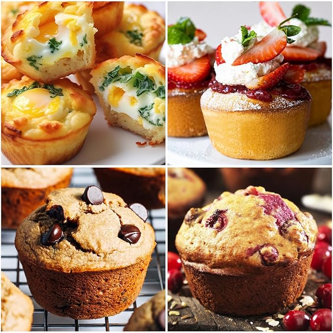 CAKETIME Jumbo Muffin Pan, 3.5 Inch Large Muffin Pan with Metal Reinforced Frame 6 Cup Silicone Jumbo Cupcake Pans for Baking Easy to Handle 2 Pack Red