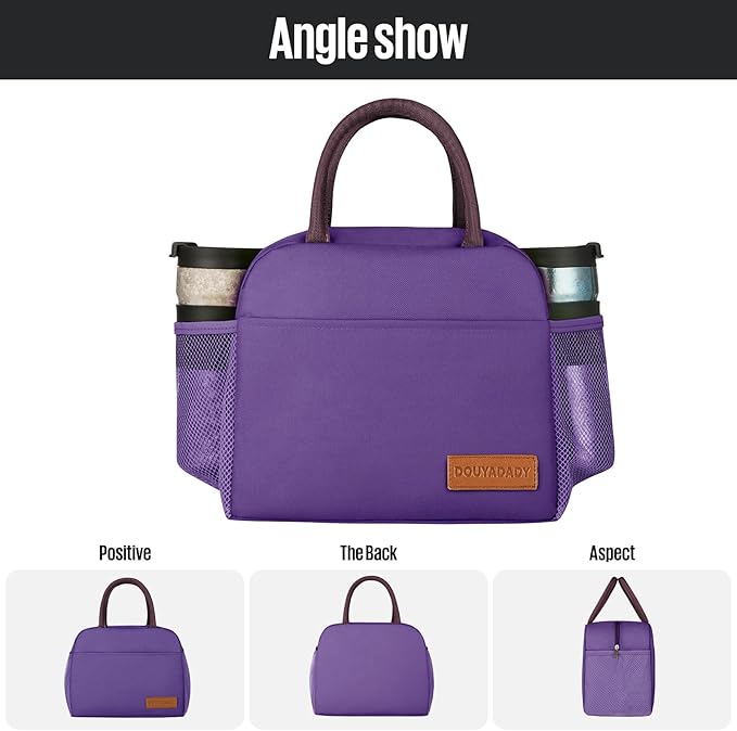 douyadady Lunch Bag Women/Men Lunch Box Women/Men (Dark purple)