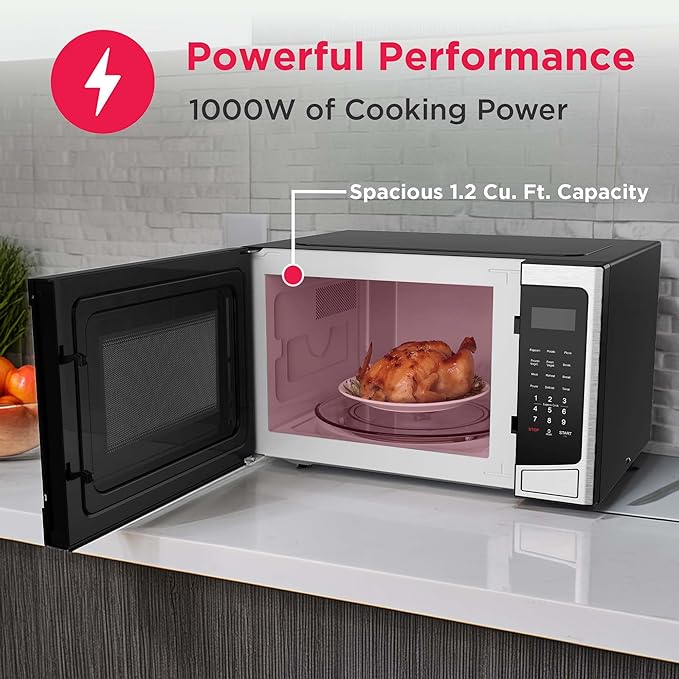 FRIGIDAIRE Microwave Oven, Inverter Technology, Multi Function, Programmable, 1.1 Cu Ft 1000-Watt