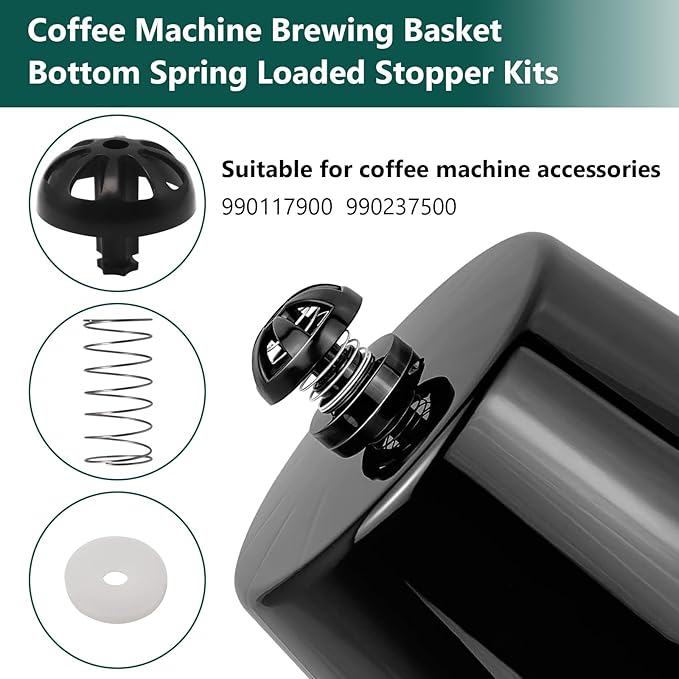 Coffee Machine Brewing Basket Bottom Spring Loaded Stopper Kits for Coffee Makers Brew Basket, Replacement for Mr. Coffee Hamilton Coffee Machine Accessory 990117900 990237500(2 PC)