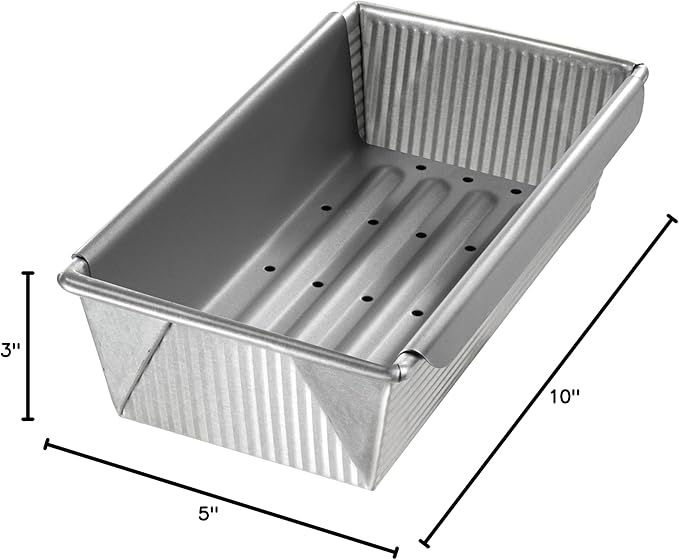 USA Pan Bakeware Aluminized Steel Meat Loaf Pan with Insert
