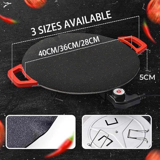 Non-Stick Electric Indoor Grill Pan, 11-15.74in Electric Griddle Nonstick, Multi-functional Korean Electric Indoor Grill, Smokeless Portable Electric Gril (36cm/14.2in)