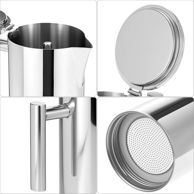 QWORK 12 Cup Stovetop Espresso Maker, 18/8 Stainless Steel Italian Moka Pot for Induction, 17.5 oz Espresso Coffee Maker with Heat Resistant Handle & Safety Valve, Dishwasher Safe