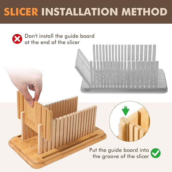 RYTOXILO Bread Slicer with Bread Box, Black Bread Storage Container for Kitchen Countertop with Multifunction Bamboo Lid, 3 in 1 Breadbox for Loaf Slicing & Tray, Bread Holder for Kitchen