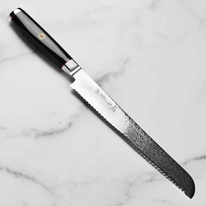 Enso SG2 Bread Knife - Made in Japan - 101 Layer Stainless Damascus, 9"