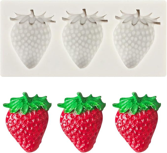 Strawberry Fondant Molds Mini Fruit Chocolate Cake Decorating Silicone Molds For Cupcake Topper Candy Polymer Clay Gum Paste