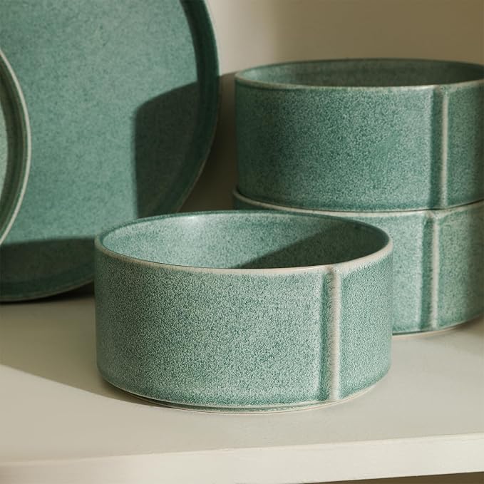 Stone Lain Bao 12-Piece Dinnerware Set Stoneware, Green