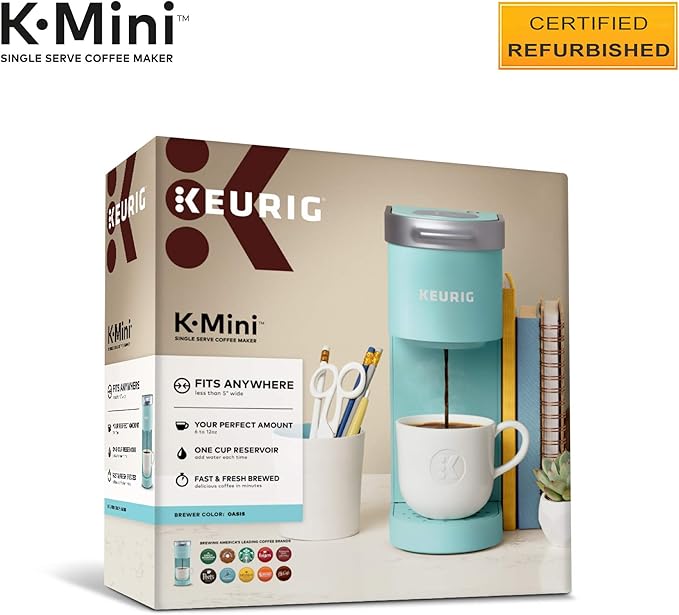 Keurig K-Mini Coffee Maker, Certified Refurbished, Oasis (Renewed)