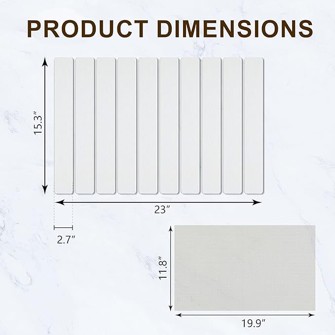 Large Stone Dish Drying Mat for Kitchen Counter, 24"×16" Quick Dry Collapsible Diatomaceous Earth Mat – Super Absorbent Foldable Drying Pad for Dishes (White, 23.2" x 15.4")