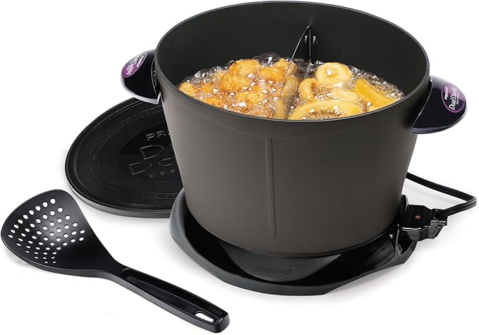Presto 05450 DualDaddy Electric Deep Fryer, Black