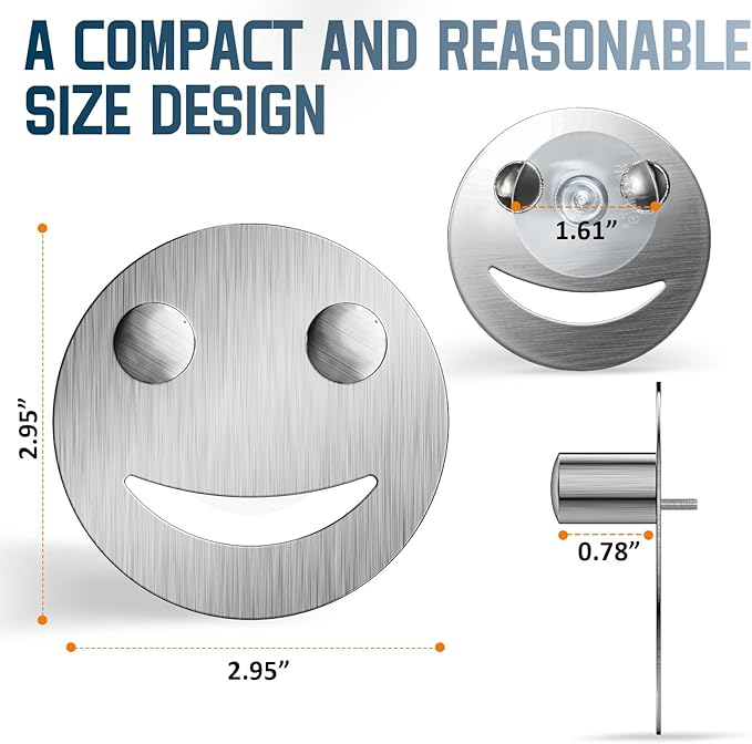 Stainless Steel Smiley Face Dish Sponge Holder, Silver Sink Caddy Organizer Storage with Suction Cup for Kitchen, Rv Apartment Kitchen Accessories Decor Scrubber