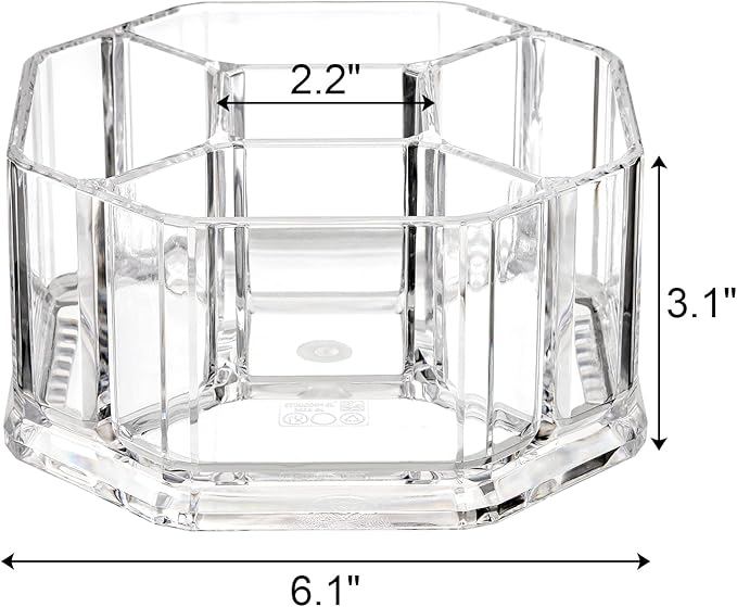 Hiceeden Acrylic Tea Bag Organizer, 5 Compartment Sugar Packets Holder Divided Coffee Condiment Storage Caddy Box for Kitchen Cabinet, Countertop, Tabletop