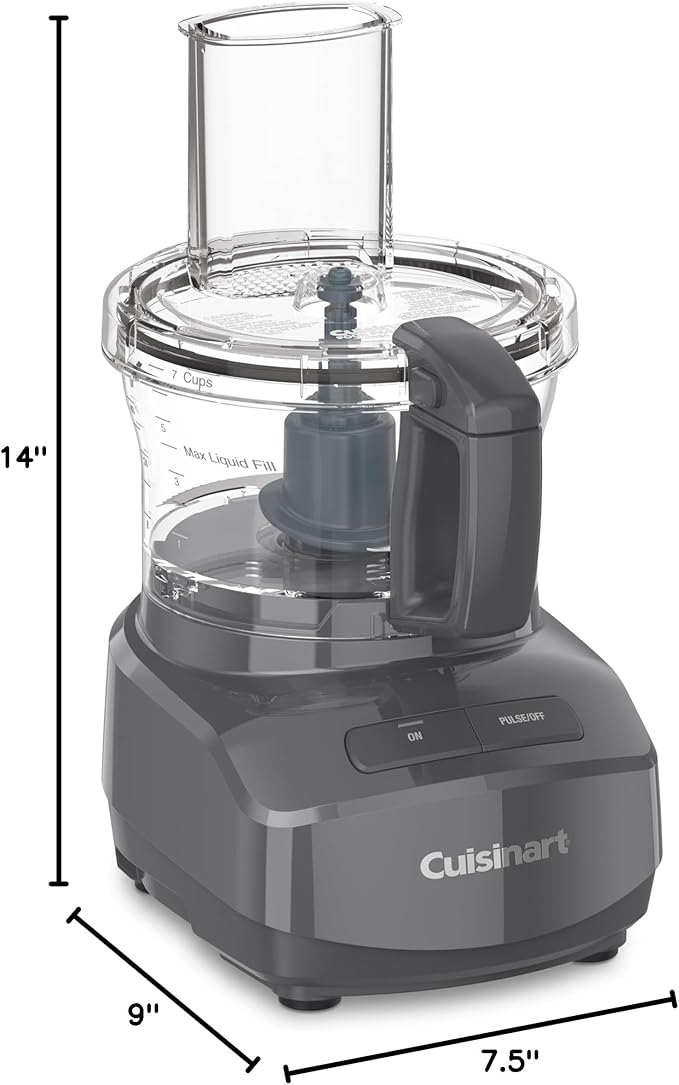 Cuisinart 7-Cup Sleek and Modern Design Food Processor with Two Easy Controls and Universal Blade for Chopping, Mixing, and Dough (Gray)