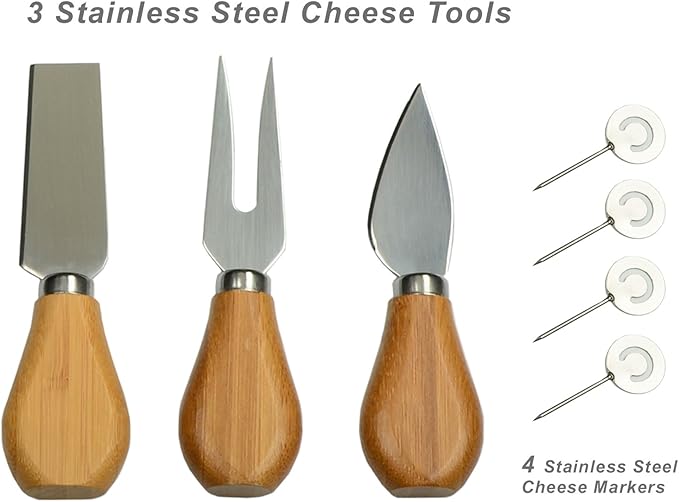NCAA Illinois Fighting Illini Officially Licensed Bamboo Cheese/Charcuterie Board with Knife Set & Cheese Markers by Picnic at Ascot