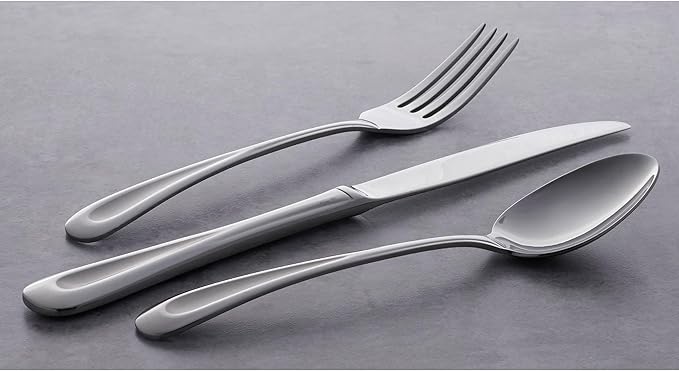 Oneida Silverware Set, Satin Sand Dune Everyday Dinner Forks Flatware Set, Service For 4, 18/0 Stainless Steel, Rust Resistance, Dishwasher Safe, Dining Utensils Sets, Forks (Silver, 4 Piece)
