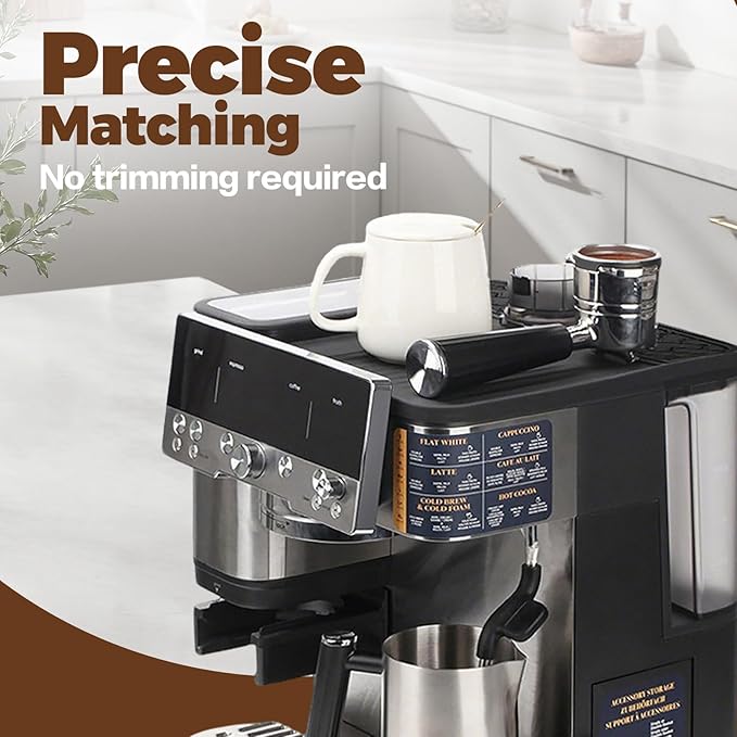 Top Mat Compatible with Ninja Luxe Coffee Espresso Machine ES601& ES701, Silicone Protective Top Cover, Shields Surface from Scratches, Waterproof Non-Slip, Easy to Clean (BLACK)