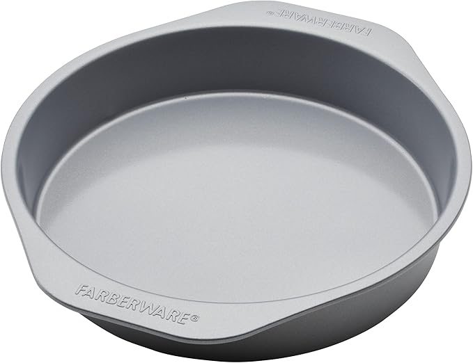 Farberware GoldenBake Bakeware Nonstick Baking Pans/Cake Pan Set, Round, Insulated, Two 8-Inch, Gray