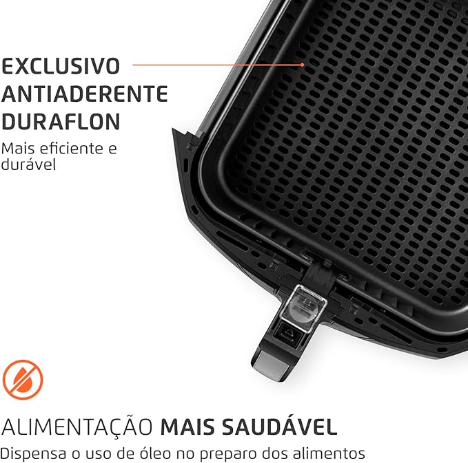 Fritadeira Sem Óleo Air Fryer 8L, Mondial, Preto/Inox, 1900W, 220V - AFN-80-BI