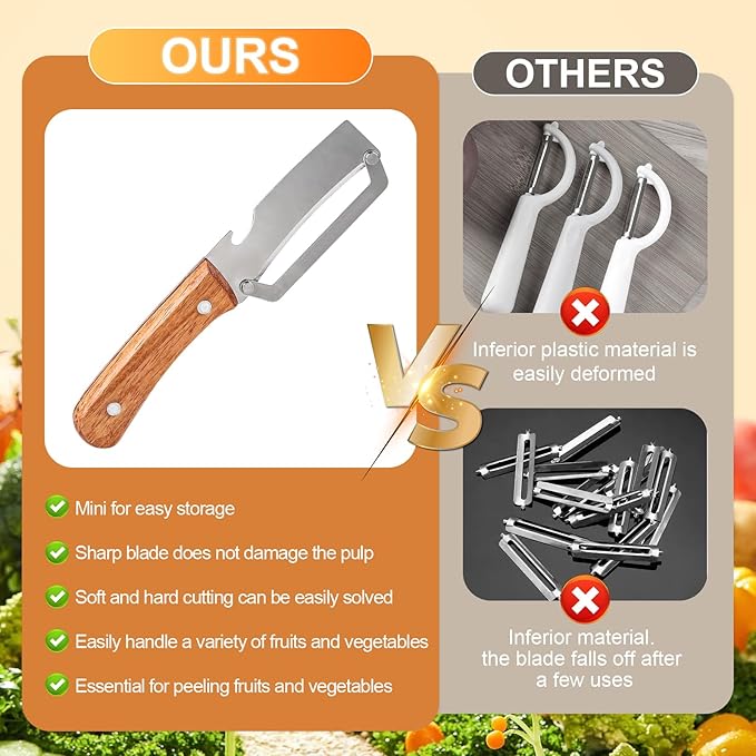 Multi-Functional Kitchen Vegetable Peeler: Ergonomic Handle, with Bottle Opener, stainless steel pota to peelers,papaya shredder,kiwi peeler,Suitable for Fruits, Sugar Cane, Pumpkin(1Pcs)
