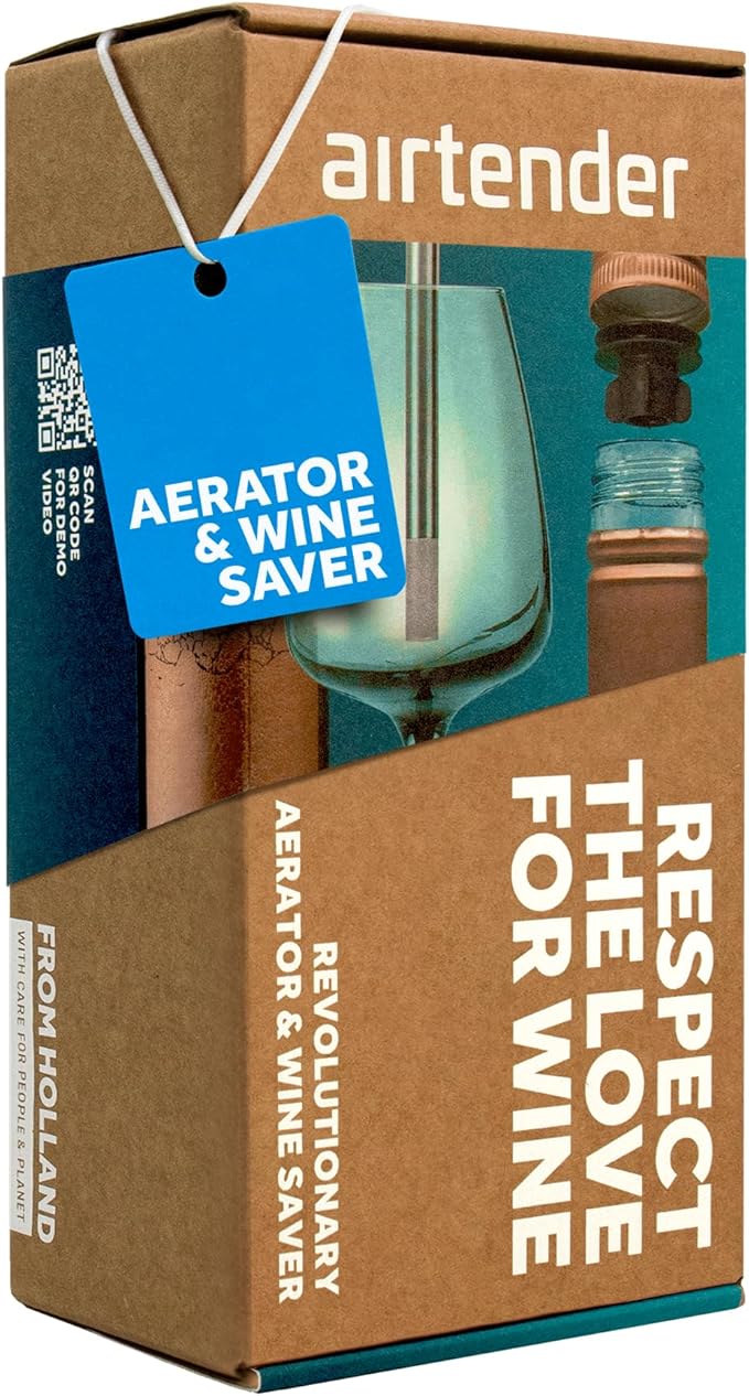 Airtender Winemaker and Vacuum Set - Vacuum Pump - 6 Wine Stoppers - Gift Box