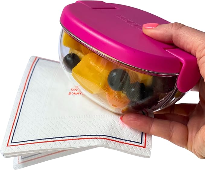 Yumbox Snack Bowl, Leakproof 3 Compartments, Removable Lid, Microwave, Dishwasher Safe, Kids Snacks, Granola Bowl, Snacks for school, work, travel