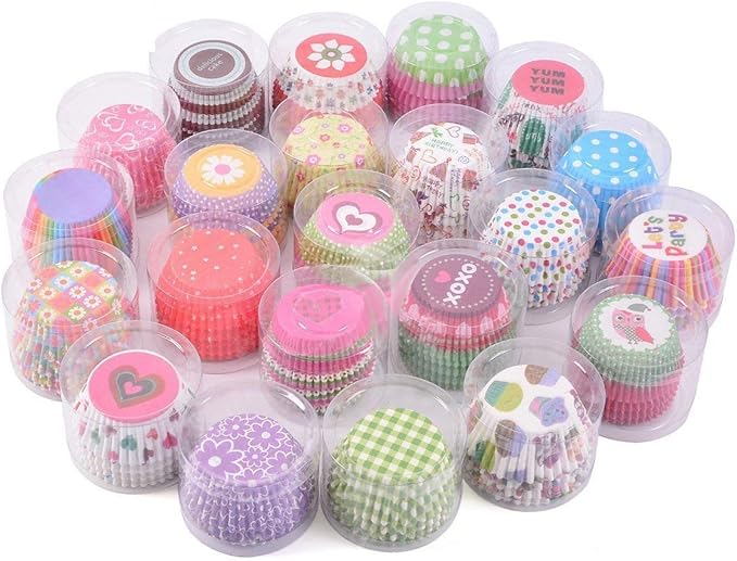 1000pcs Random Colorful Designs Christmas, Wedding Cake Decorating Baking Cups Cupcake Liners