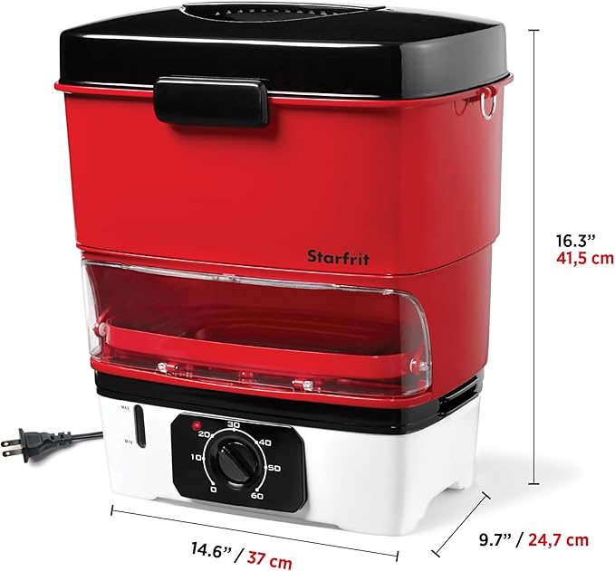 Starfrit Electric Hot Dog Steamer - Steams up to 12 Hot-Dogs - Nestable Components for Easy Storage