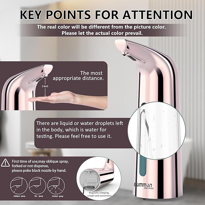 Automatic Soap Dispenser Touchless,400ML Hand & Dish Countertop Electric Liquid Rechargeable Dispenser with Sensor,Modern 4 Gear Adjustable Waterproof Kitchen Auto Soap Pump