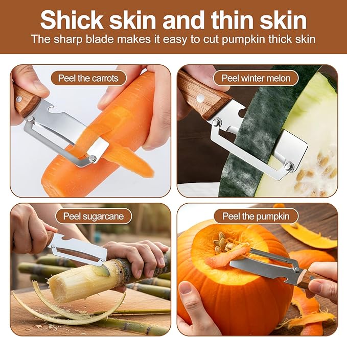 Multi-Functional Kitchen Vegetable Peeler: Ergonomic Handle, with Bottle Opener, stainless steel pota to peelers,papaya shredder,kiwi peeler,Suitable for Fruits, Sugar Cane, Pumpkin(1Pcs)