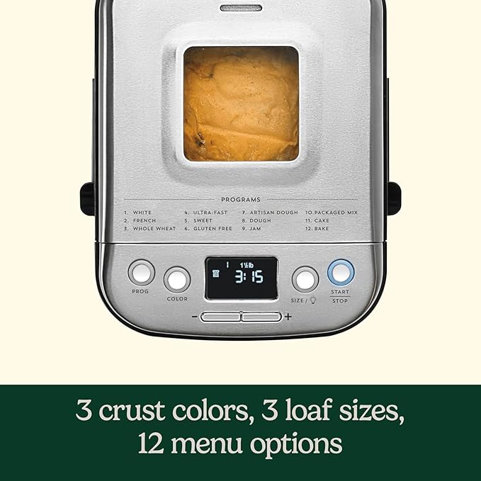 Cuisinart CBK-110C Compact Automatic Bread Maker, Stainless Steel