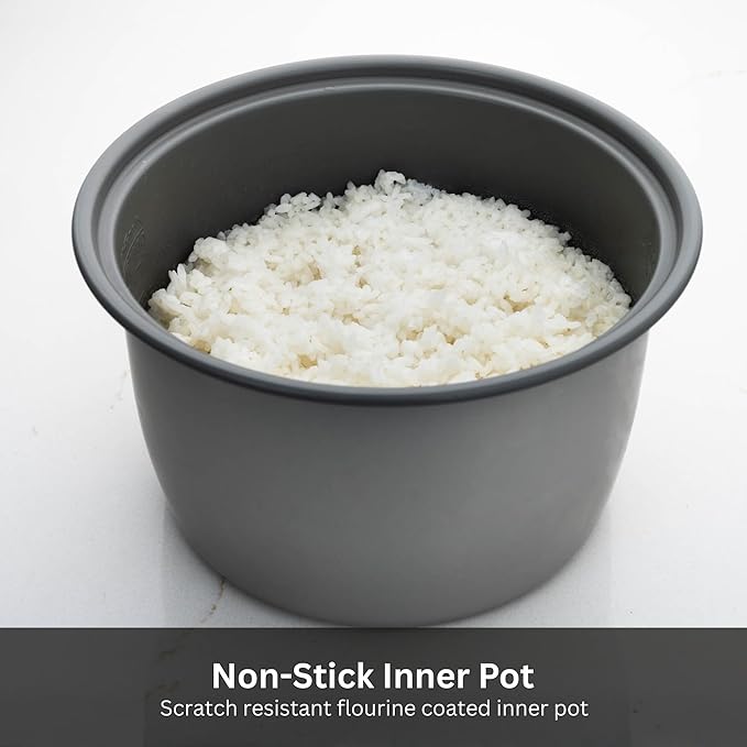 Tiger JNP-S10U-US 5.5 Cup Capacity White Rice Cooker with Non-Stick Inner Pot, Retractable Power Cord, and Keep Warm up to 12 hours (Urban Satin)