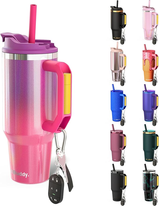 Thicc Buddy - 40 oz Stainless Steel Vacuum Insulated Tumbler with Lid and Straw for Water - Travel Mug Cupholder Friendly - Gifts for Women Men Him Her, Violet Haze