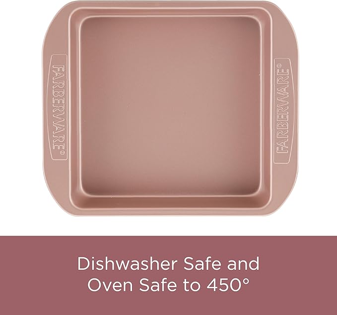 Farberware Nonstick Bakeware, Nonstick Cookie Sheet / Baking Sheet - 10 Inch x 15 Inch, Rose Gold Red