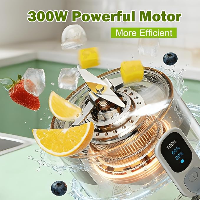 Portable Blender for Smoothies Personal Blender: 500ML Electric Juicer 300 Watt Small Blenders for Shakes and Smoothies Portable juicer for Baby Food Travel, Beach Office Sports
