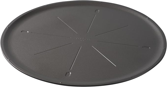 GoodCook Everyday Nonstick Steel Pizza Pan, Built-In Cutting Guide, 16-Inch, Gray