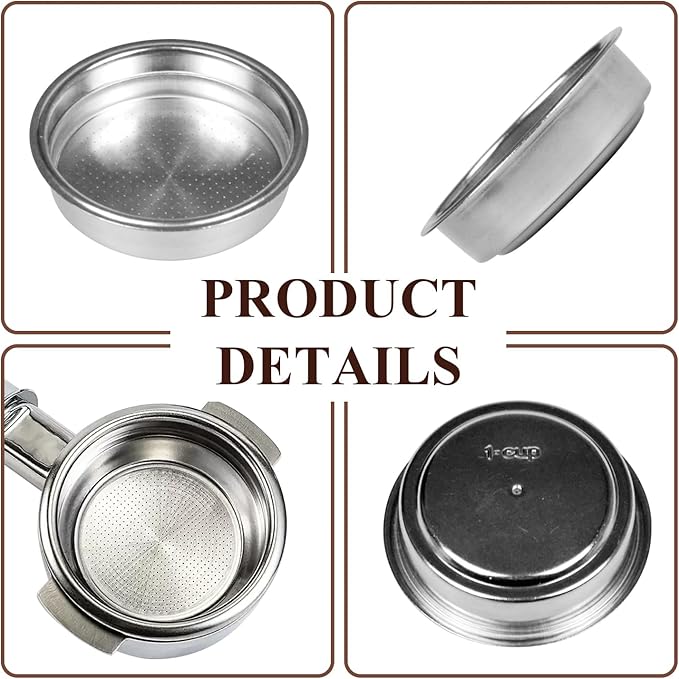 2 Pack 51mm Stainless Steel Coffee Filter Basket, Espresso Portafilter Machine Parts Compatible with CASABREWS, Gevi (2, One Cup)