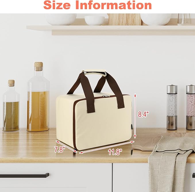 Beautyflier Carrying Bag for Hamilton Beach 2 Slice Extra Wide Slot Toaster, Portable Carry Case for 2 Slice Wide Slot Toaster, Travel Storage Bag with Hand Strap, Durable and Long-Lasting (Bag Only)